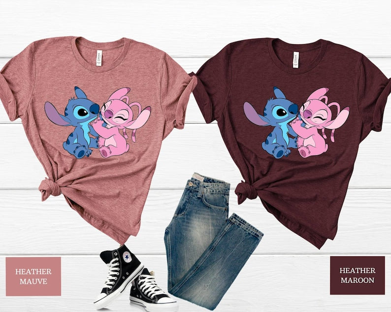 Disney Stitch Shirt, Stitch and Angel Shirt, Bday Gift, Disney Custom Shirt, Disney Couple Shirt, Disney Family Shirt, Disney Toodler Shirt