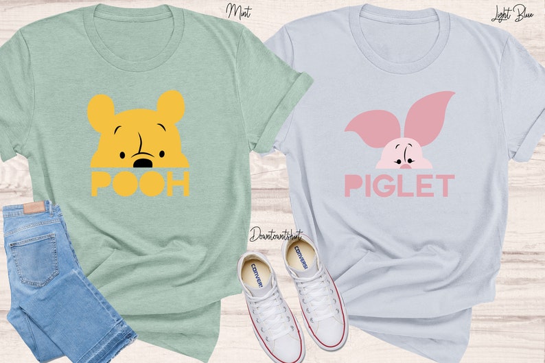 Disney Piglet and Pooh Couple Shirt, Winnie The Pooh Shirt, The Pooh Shirt, Winnie The Pooh Family, The Pooh And Friends Shirt, Disney Trip