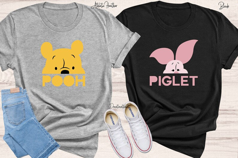 Disney Piglet and Pooh Couple Shirt, Winnie The Pooh Shirt, The Pooh Shirt, Winnie The Pooh Family, The Pooh And Friends Shirt, Disney Trip