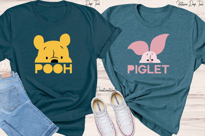 Disney Piglet and Pooh Couple Shirt, Winnie The Pooh Shirt, The Pooh Shirt, Winnie The Pooh Family, The Pooh And Friends Shirt, Disney Trip