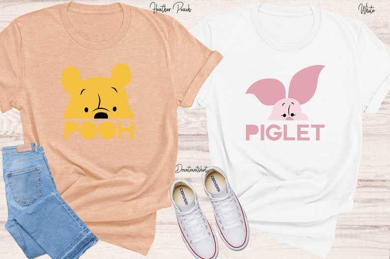 Disney Piglet and Pooh Couple Shirt, Winnie The Pooh Shirt, The Pooh Shirt, Winnie The Pooh Family, The Pooh And Friends Shirt, Disney Trip