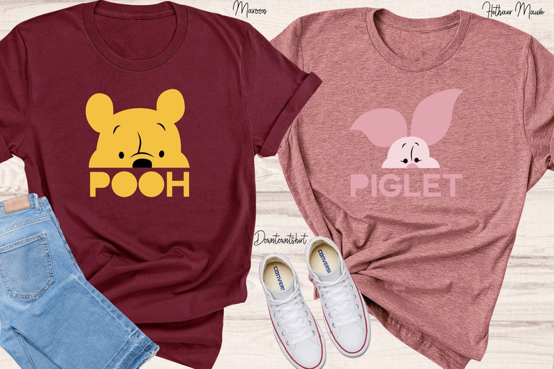 Disney Piglet and Pooh Couple Shirt, Winnie The Pooh Shirt, The Pooh Shirt, Winnie The Pooh Family, The Pooh And Friends Shirt, Disney Trip
