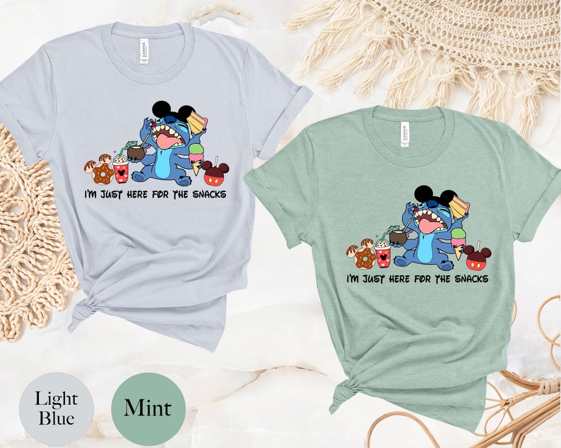 I'm Here For The Snacks, Disney Stitch Shirt, Lilo and Stitch Shirt, Ohana Shirt, Mickey Ears, Disney Family Trip Shirt, Disneyworld Tee