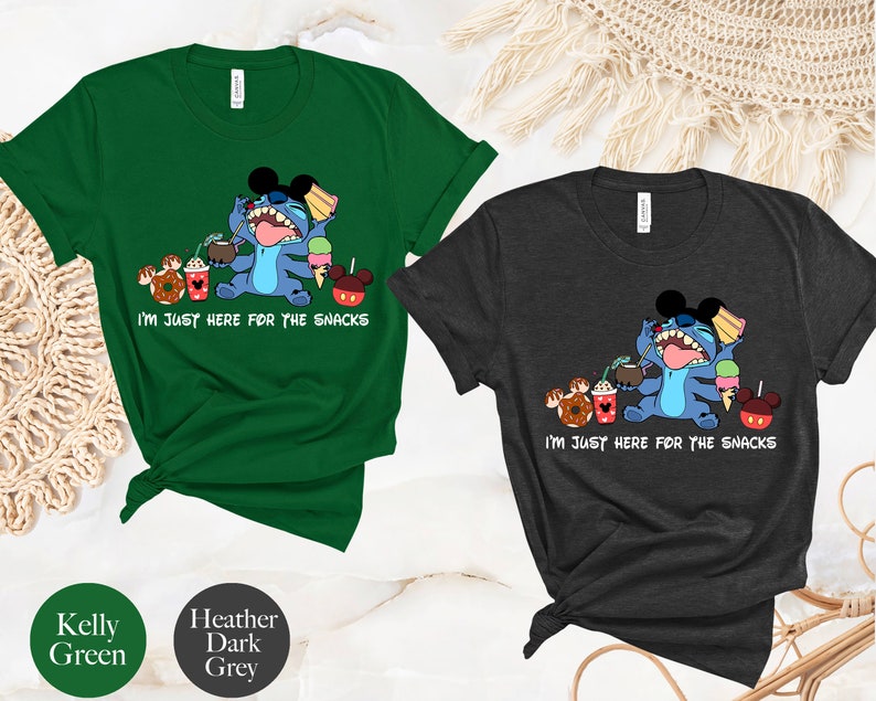 I'm Here For The Snacks, Disney Stitch Shirt, Lilo and Stitch Shirt, Ohana Shirt, Mickey Ears, Disney Family Trip Shirt, Disneyworld Tee