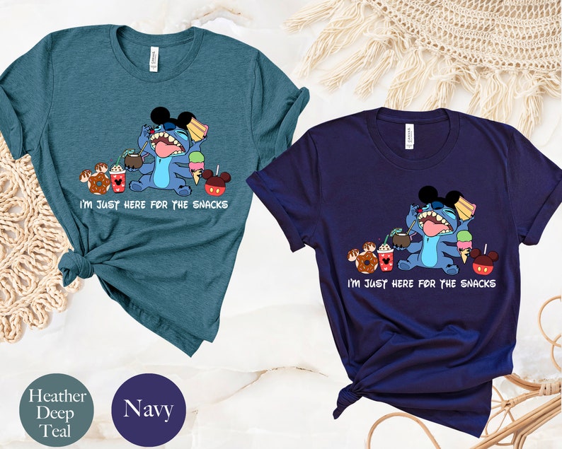 I'm Here For The Snacks, Disney Stitch Shirt, Lilo and Stitch Shirt, Ohana Shirt, Mickey Ears, Disney Family Trip Shirt, Disneyworld Tee