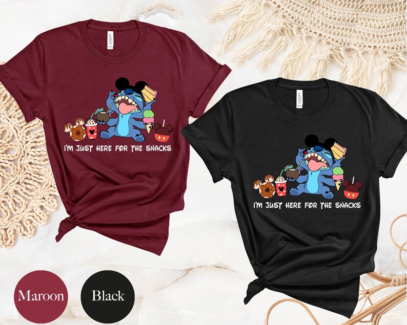 I'm Here For The Snacks, Disney Stitch Shirt, Lilo and Stitch Shirt, Ohana Shirt, Mickey Ears, Disney Family Trip Shirt, Disneyworld Tee