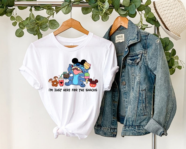 I'm Here For The Snacks, Disney Stitch Shirt, Lilo and Stitch Shirt, Ohana Shirt, Mickey Ears, Disney Family Trip Shirt, Disneyworld Tee