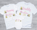 Classic Pooh Birthday Shirts - matching family of the birthday girl, vintage winnie the pooh, mom dad grandma brother, pooh hunny piglet,