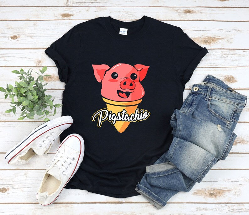 Cute Pig Shirt, Pig Shirt, Pistachio Shirt, Pigstachio, Funny Pig Shirts, Pig Pun Shirt,  Piggy Shirt, Kawaii Pig Shirt