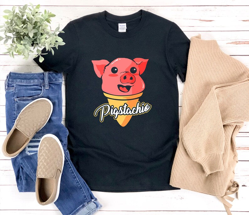 Cute Pig Shirt, Pig Shirt, Pistachio Shirt, Pigstachio, Funny Pig Shirts, Pig Pun Shirt,  Piggy Shirt, Kawaii Pig Shirt