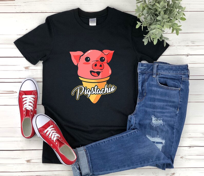 Cute Pig Shirt, Pig Shirt, Pistachio Shirt, Pigstachio, Funny Pig Shirts, Pig Pun Shirt,  Piggy Shirt, Kawaii Pig Shirt