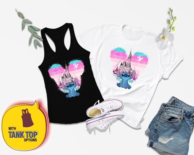 Disney Stitch & Angel Matching Shirt, Valentines Couple Tee