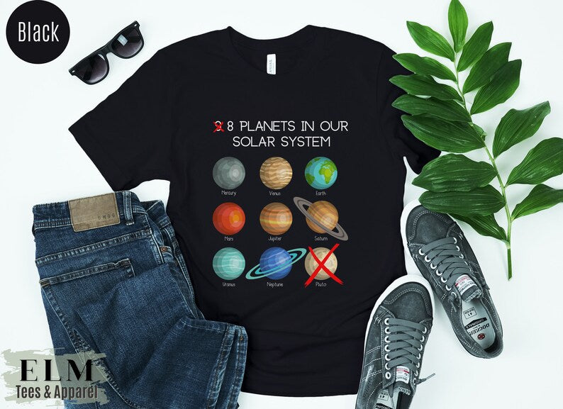 Never Forget Pluto T-Shirt, Science Teacher Gift, Unisex Outer Space Tee