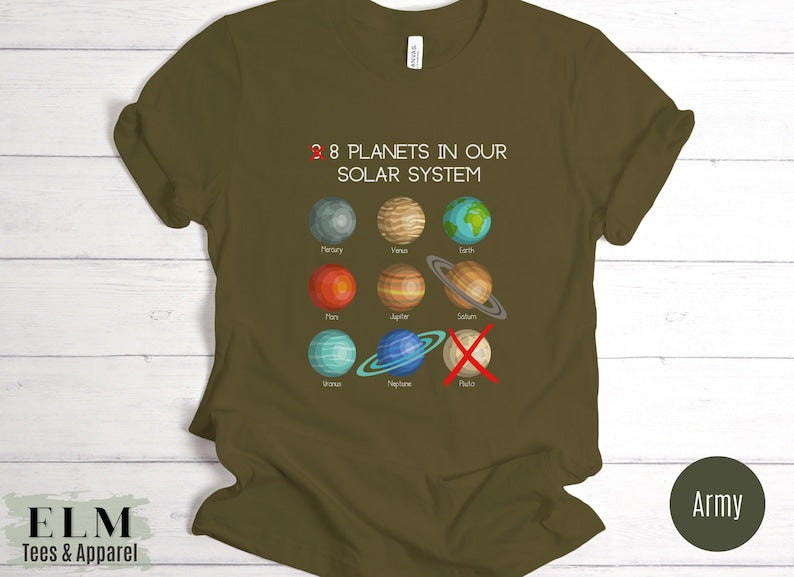 Never Forget Pluto T-Shirt, Science Teacher Gift, Unisex Outer Space Tee