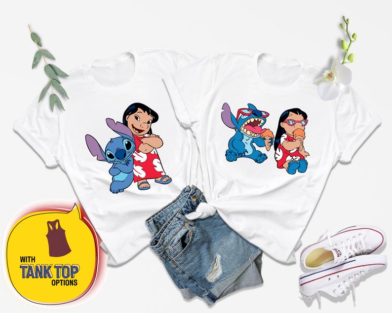 Disney Stitch & Angel Matching Shirt, Valentines Couple Tee