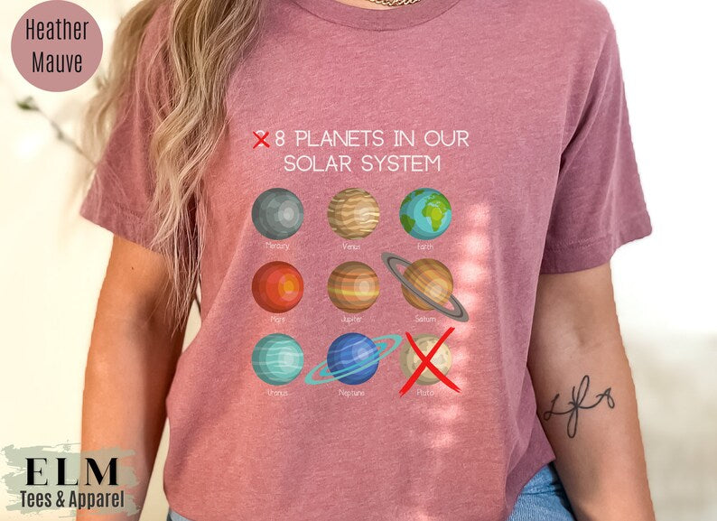 Never Forget Pluto T-Shirt, Science Teacher Gift, Unisex Outer Space Tee