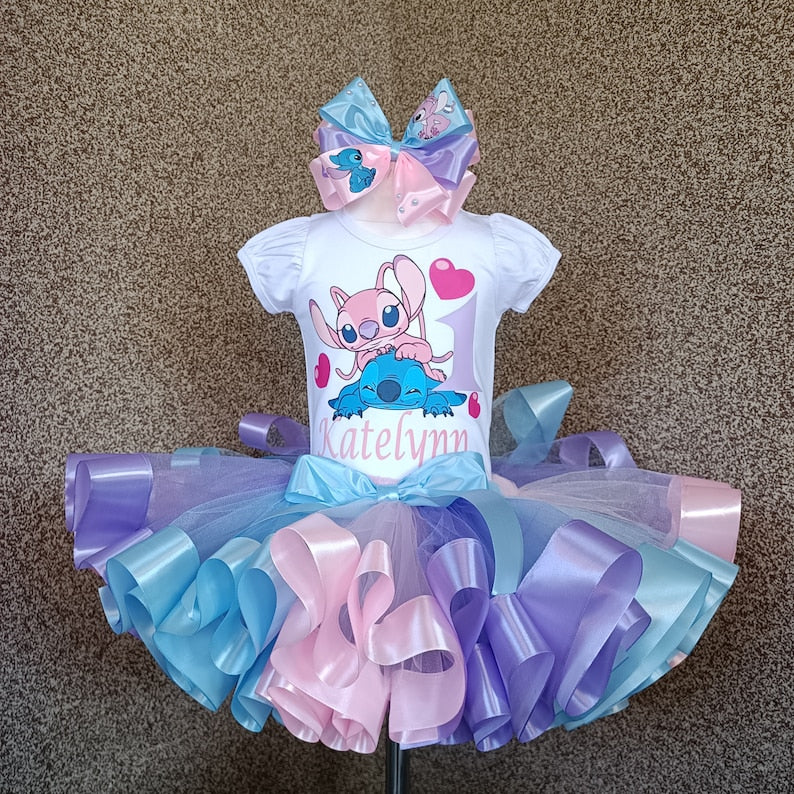 Stitch Birthday Tutu Outfit: Custom Party Costume, Baby Girl