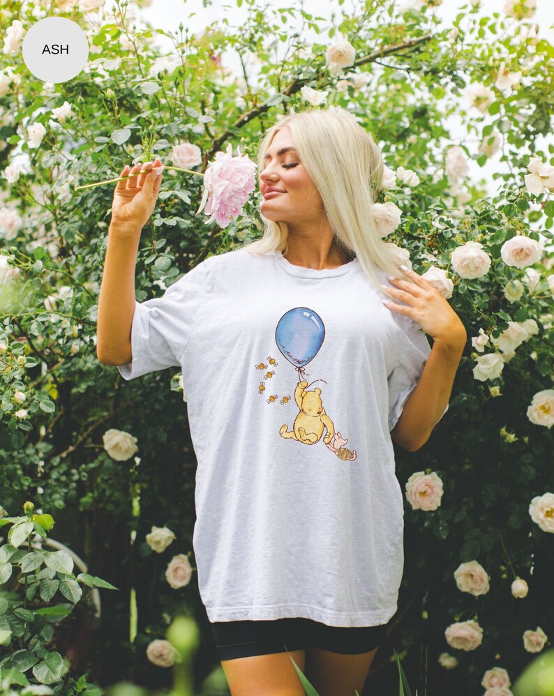 Winnie the Pooh Bella Canvas T-Shirt. Cute Classic Pooh Piglet Balloon Comfy Graphic Tee Aesthetic Classic Shirt