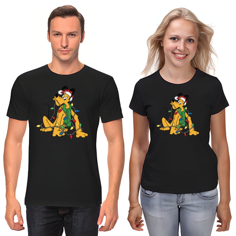 Goofy Pluto Disney Characters Cartoon Short Sleeve White-Black Men's / Women's T Shirt F198