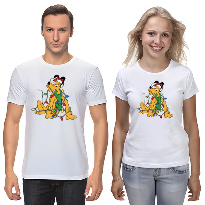 Goofy Pluto Disney Characters Cartoon Short Sleeve White-Black Men's / Women's T Shirt F198