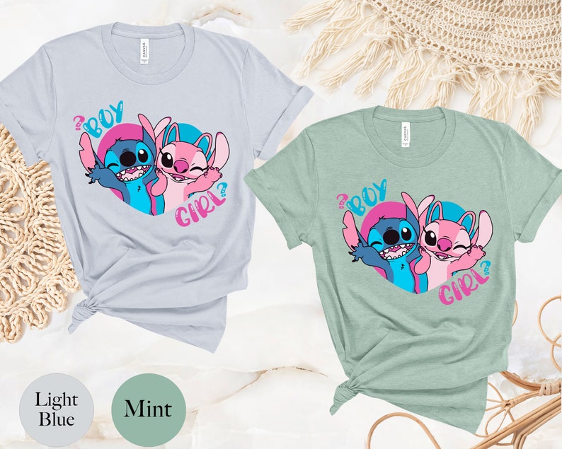 Disney Stitch Angel Gender Reveal Shirt, Keeper Of The Gender Shirt, Disney Theme Gender Reveal Party, Disney Ohana Shirt, Cute Stitch Shirt