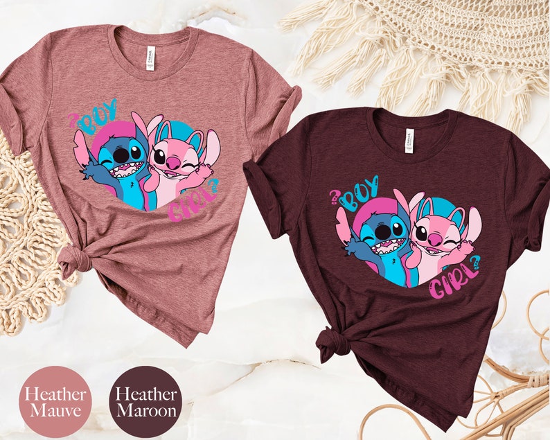 Disney Stitch Angel Gender Reveal Shirt, Keeper Of The Gender Shirt, Disney Theme Gender Reveal Party, Disney Ohana Shirt, Cute Stitch Shirt