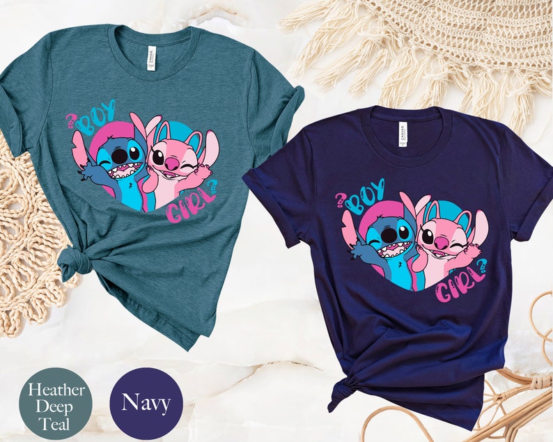 Disney Stitch Angel Gender Reveal Shirt, Keeper Of The Gender Shirt, Disney Theme Gender Reveal Party, Disney Ohana Shirt, Cute Stitch Shirt