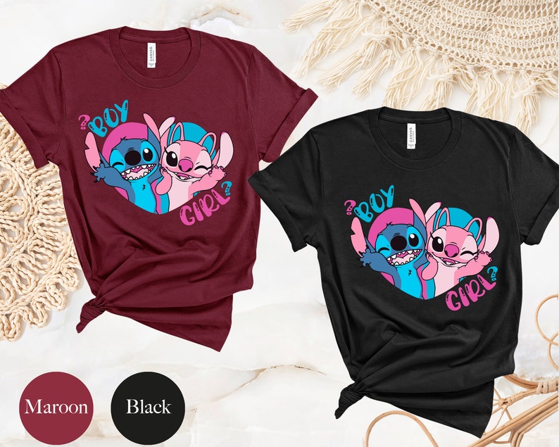 Disney Stitch Angel Gender Reveal Shirt, Keeper Of The Gender Shirt, Disney Theme Gender Reveal Party, Disney Ohana Shirt, Cute Stitch Shirt