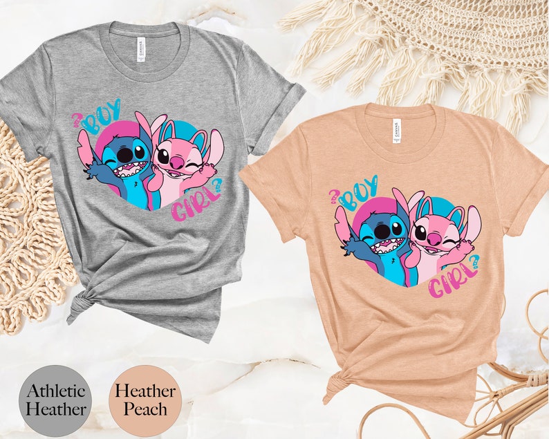 Disney Stitch Angel Gender Reveal Shirt, Keeper Of The Gender Shirt, Disney Theme Gender Reveal Party, Disney Ohana Shirt, Cute Stitch Shirt