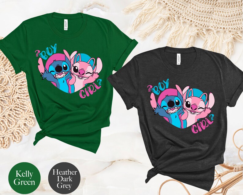 Disney Stitch Angel Gender Reveal Shirt, Keeper Of The Gender Shirt, Disney Theme Gender Reveal Party, Disney Ohana Shirt, Cute Stitch Shirt