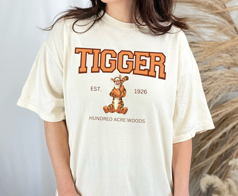 Varsity Winnie the Pooh Shirt, Disney Tee, Disneyland Shirt, Disney World Tee, Vintage Pooh Bear, Jersey Style Disney Eeyore, Tigger, Piglet