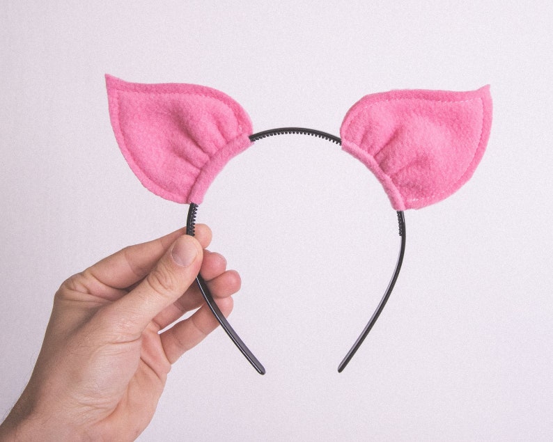 Pig Ears and Piggy Tail / Pig Headband / Pig Costume Pretend Play / Children Dress up / Birthday Party Idea