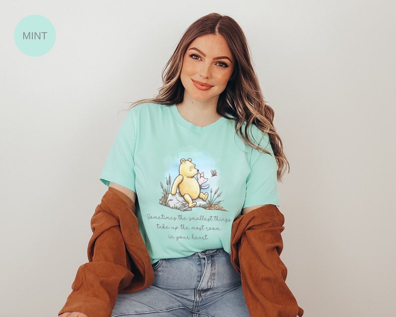 Classic Winnie The Pooh Bella Canvas TShirt For Friend Gifts Winnie The Pooh Bear Piglet Cute Vintage Pooh Quote 1926 Pooh Graphic Tee Shirt