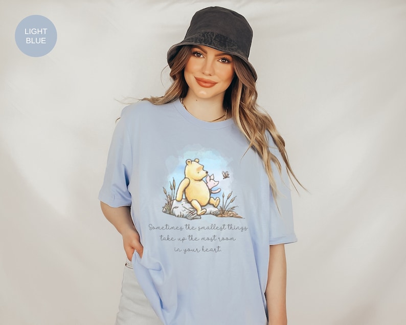 Classic Winnie The Pooh Bella Canvas TShirt For Friend Gifts Winnie The Pooh Bear Piglet Cute Vintage Pooh Quote 1926 Pooh Graphic Tee Shirt