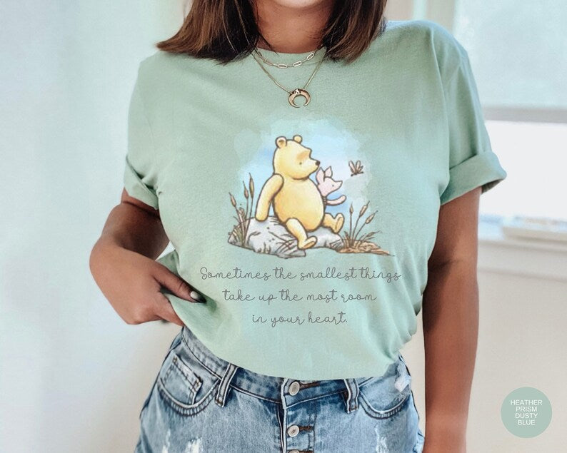Classic Winnie The Pooh Bella Canvas TShirt For Friend Gifts Winnie The Pooh Bear Piglet Cute Vintage Pooh Quote 1926 Pooh Graphic Tee Shirt