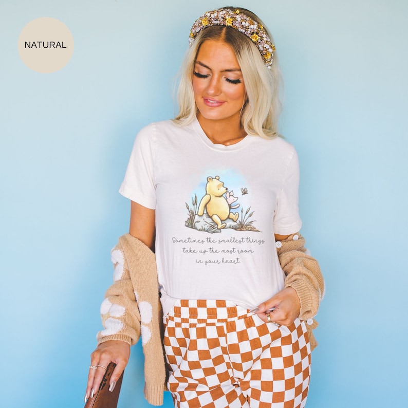 Classic Winnie The Pooh Bella Canvas TShirt For Friend Gifts Winnie The Pooh Bear Piglet Cute Vintage Pooh Quote 1926 Pooh Graphic Tee Shirt