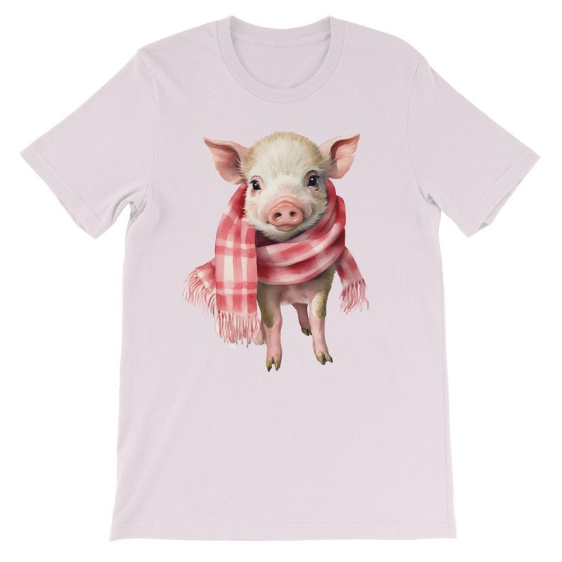 Cute Piglet Wearing a Scarf Kids T-Shirt,  Farming Shirt, Pig Lover, gift for her, farm animal Tee, animal lover kids shirt