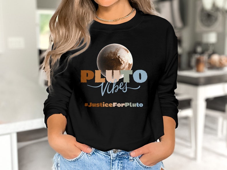 Pluto Shirt Justice For Pluto Boho Comfort Colors Tee Planet Pluto Sweatshirt, Hoodie, Retro Space Tee, Matching Couples Shirts Families