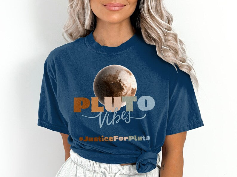 Pluto Shirt Justice For Pluto Boho Comfort Colors Tee Planet Pluto Sweatshirt, Hoodie, Retro Space Tee, Matching Couples Shirts Families