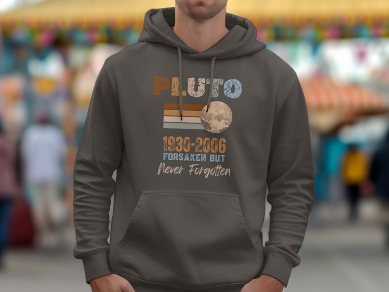 Pluto Forsaken Never Forgotten Boho Comfort Colors Tee Planet Pluto Sweatshirt, Trendy Science Hoodie, Retro Space Tee, Matching Couples