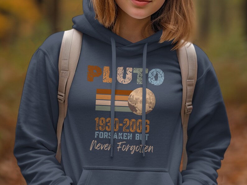 Pluto Forsaken Never Forgotten Boho Comfort Colors Tee Planet Pluto Sweatshirt, Trendy Science Hoodie, Retro Space Tee, Matching Couples