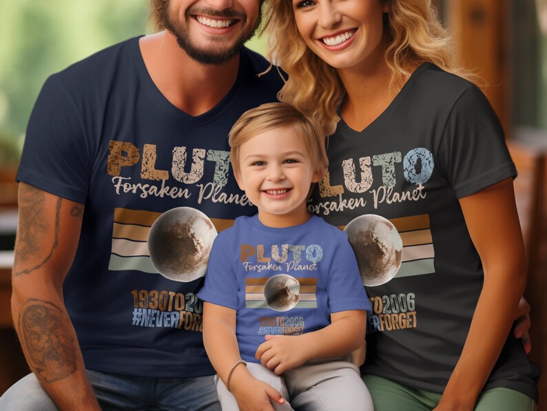 Pluto Forsaken Planet Never Forget Boho Comfort Colors Tee Planet Pluto Sweatshirt, Trendy Science Hoodie, Retro Space Tee, Matching Couples