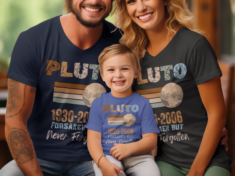 Pluto Forsaken Never Forgotten Boho Comfort Colors Tee Planet Pluto Sweatshirt, Trendy Science Hoodie, Retro Space Tee, Matching Couples