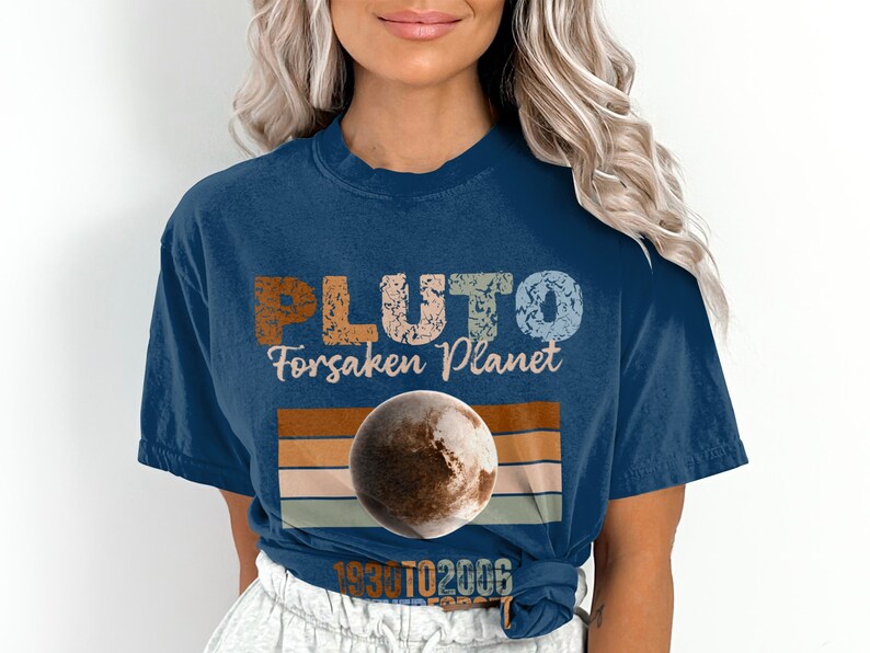 Pluto Forsaken Planet Never Forget Boho Comfort Colors Tee Planet Pluto Sweatshirt, Trendy Science Hoodie, Retro Space Tee, Matching Couples