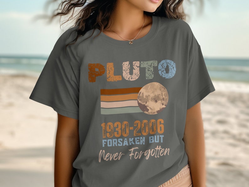 Pluto Forsaken Never Forgotten Boho Comfort Colors Tee Planet Pluto Sweatshirt, Trendy Science Hoodie, Retro Space Tee, Matching Couples