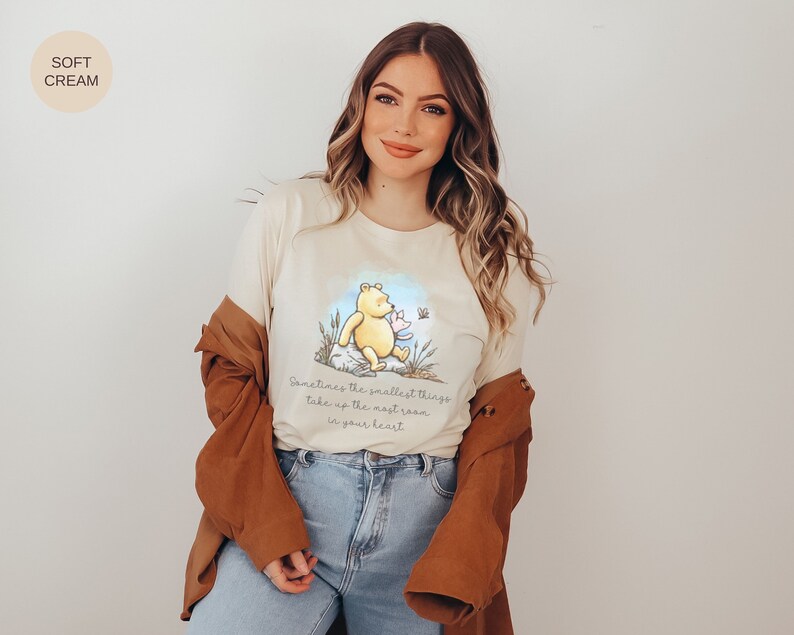 Classic Winnie The Pooh Bella Canvas TShirt For Friend Gifts Winnie The Pooh Bear Piglet Cute Vintage Pooh Quote 1926 Pooh Graphic Tee Shirt