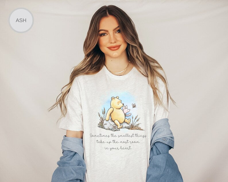 Classic Winnie The Pooh Bella Canvas TShirt For Friend Gifts Winnie The Pooh Bear Piglet Cute Vintage Pooh Quote 1926 Pooh Graphic Tee Shirt