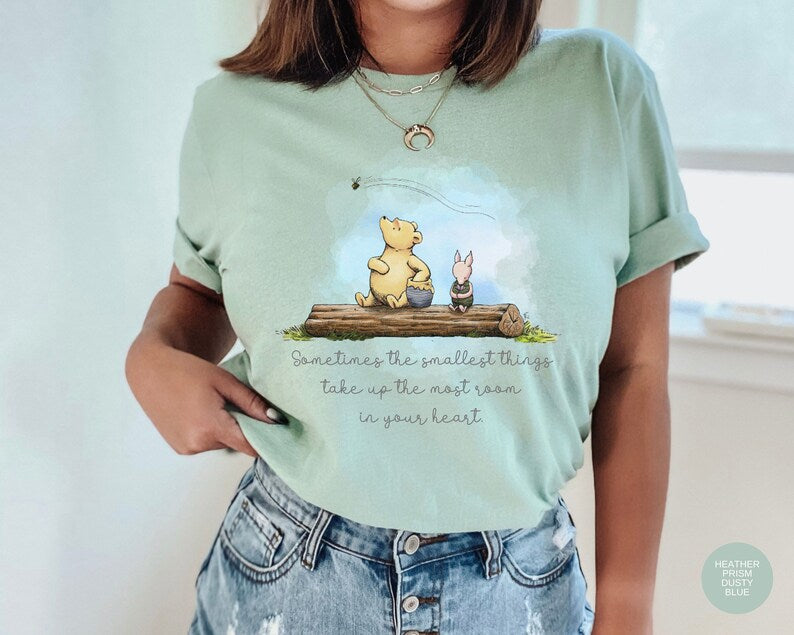 Classic Winnie The Pooh Bella Canvas TShirt For Friend Gifts Winnie The Pooh Bear Piglet Cute Vintage Pooh Quote 1926 Pooh Graphic Tee Shirt