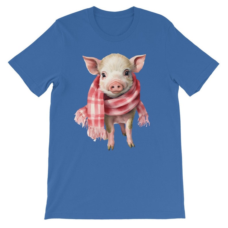 Cute Piglet Wearing a Scarf Kids T-Shirt,  Farming Shirt, Pig Lover, gift for her, farm animal Tee, animal lover kids shirt