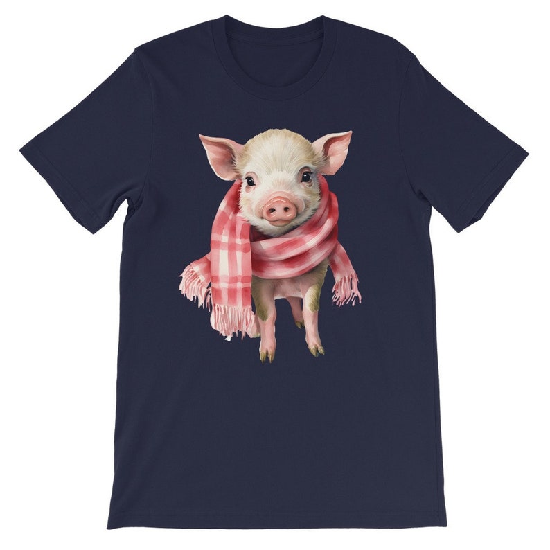Cute Piglet Wearing a Scarf Kids T-Shirt,  Farming Shirt, Pig Lover, gift for her, farm animal Tee, animal lover kids shirt